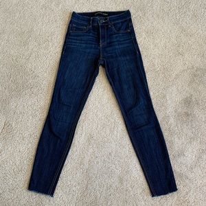 Express High Rise Raw Hem Jean Legging